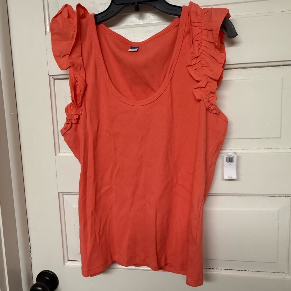 Old Navy Coral Ruffle Sleeve Scoop Tank